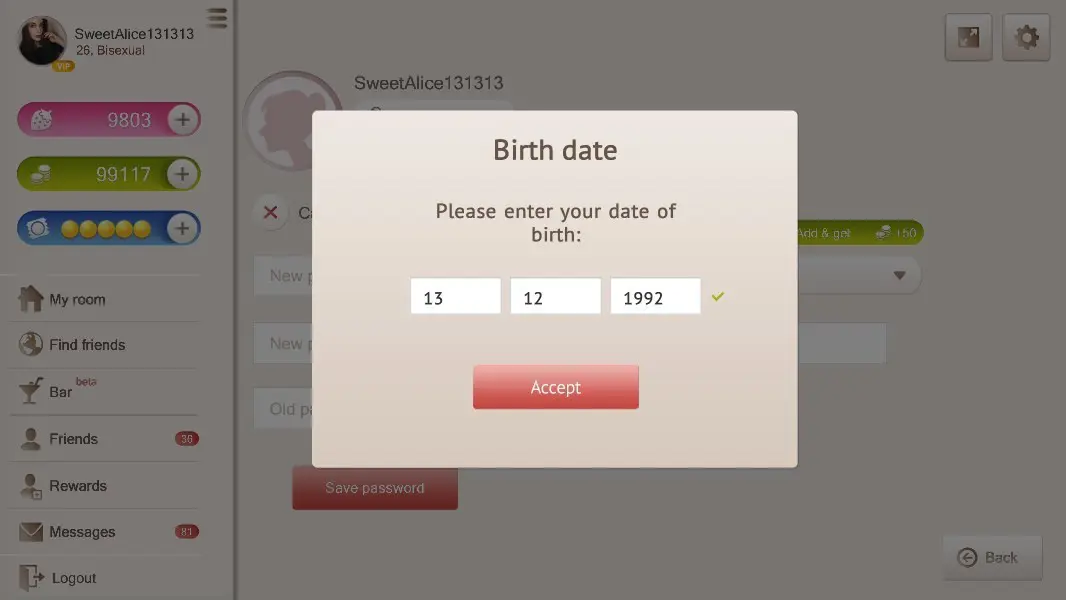 Change your date of birth