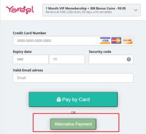 Alternative payment method