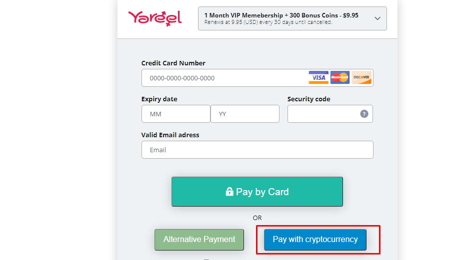 Crypto payment option
